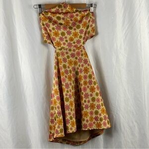 Thalassa Women’s Floral Mini Open Back Halter Dress Size Small